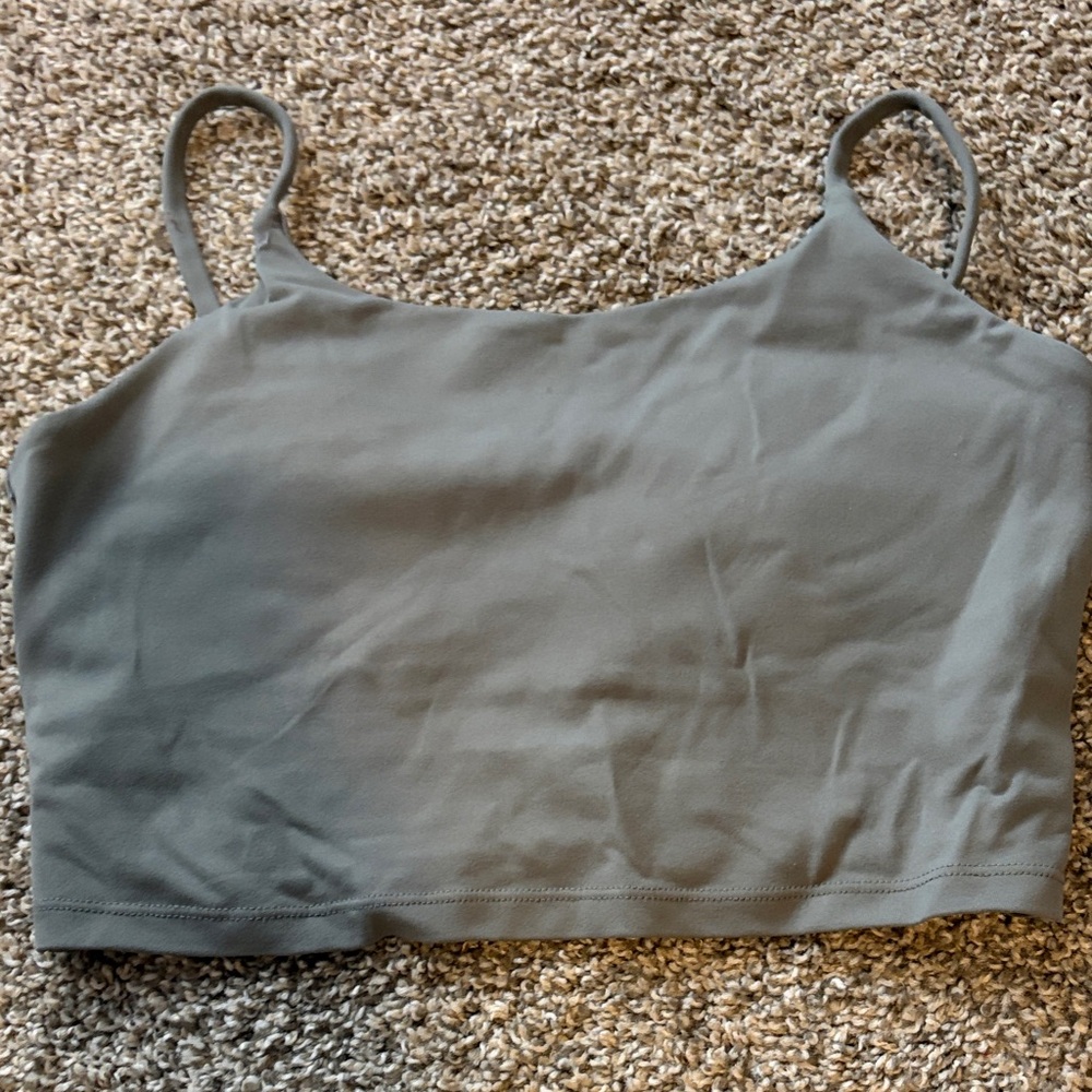 Gray Cropped Tank Top
